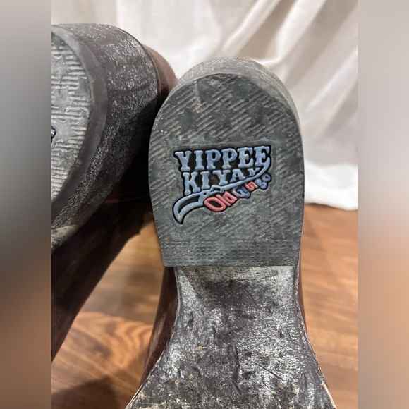 Yippy Kiyay Cowgirl BOOTS with Angel Wings and a CROSS Size 8 Brown Tan Gold - Picture 12 of 14